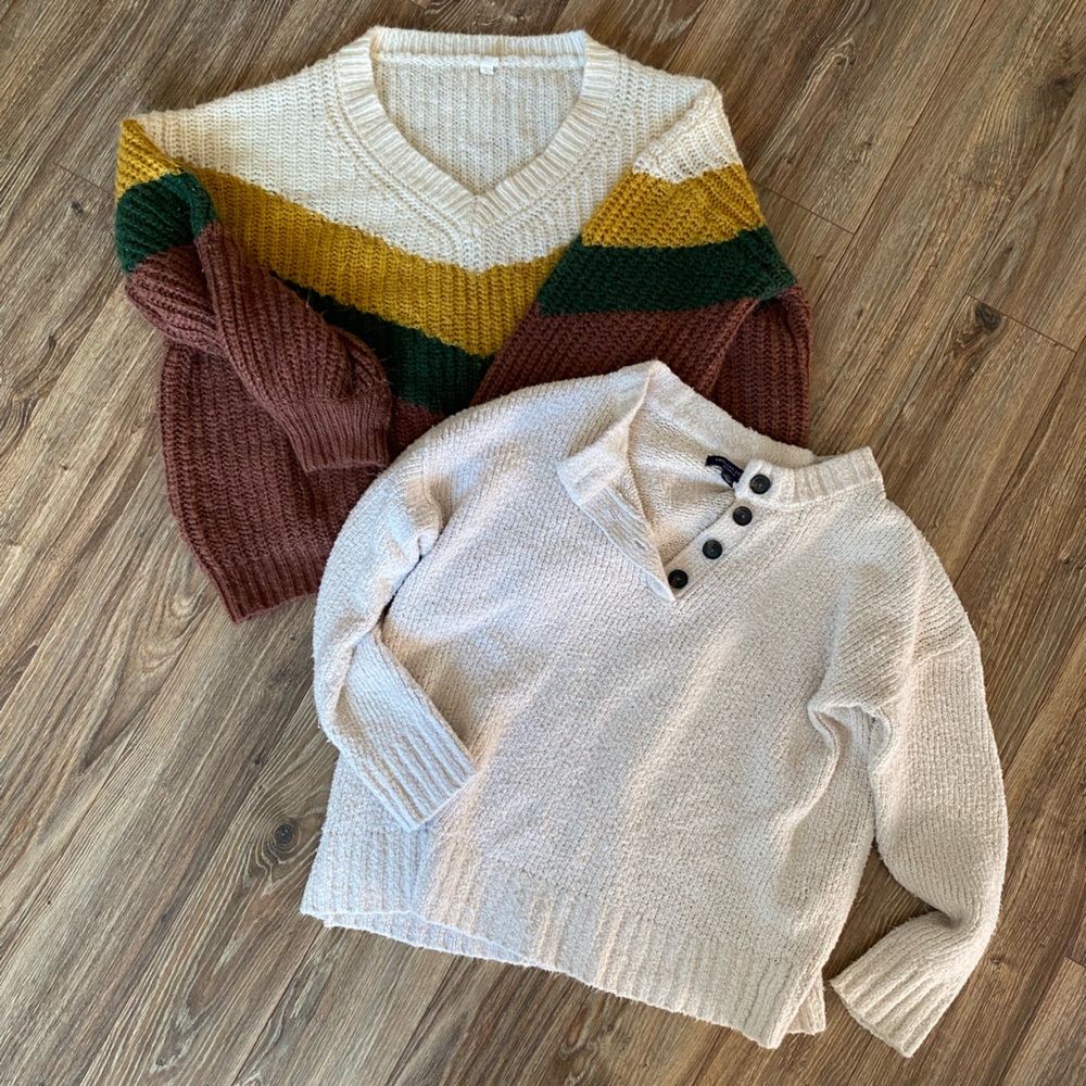 Two knit sweaters